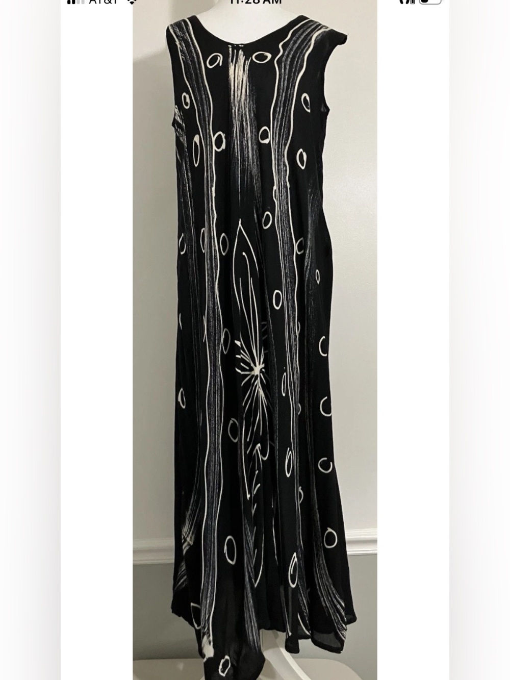India Boutique Maxi Dress XL Black Floral Artsy Boho Hippie Beach Vacation